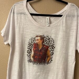 MORGAN WALLEN Bella Canvas Burnout White Short Sleeve Graphic Print Tee Medium